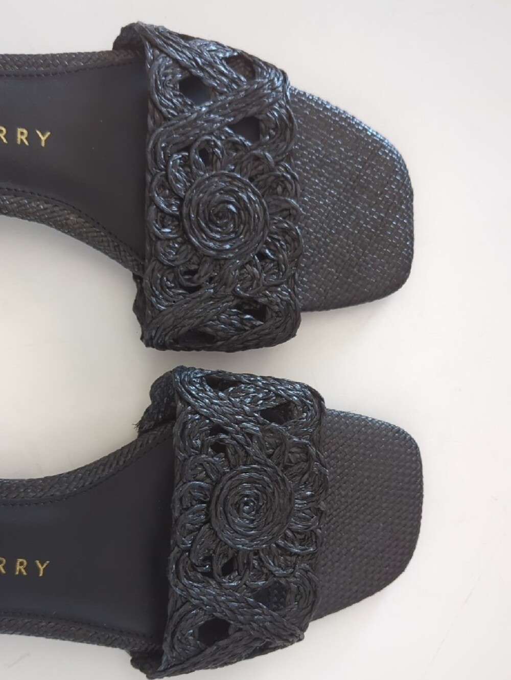 Katy Perry Collections Black Woven  Gardener Slide Sandal Size 8.5
